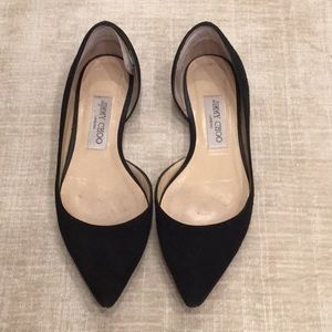Jimmy Choo black suede flat